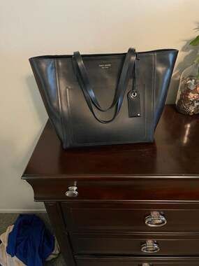 Kate Spade Lalena Large Pocket Black Leather Tote Bag